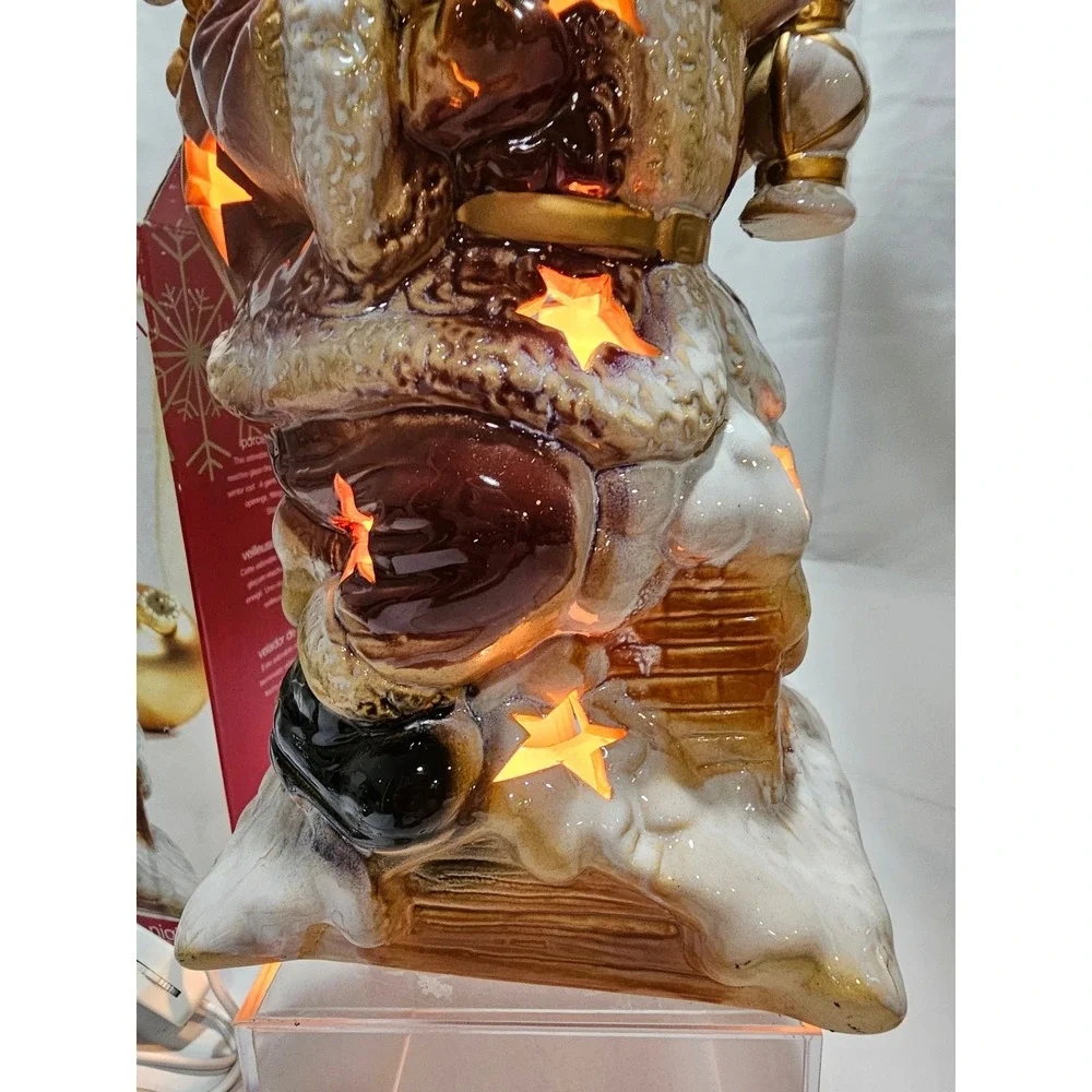 Elements Santa Claus Night Light Figurine Porcelain With Box Christmas Decor‎